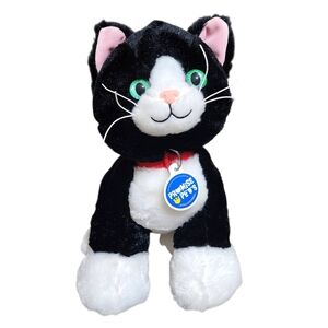 Build A Bear Promise Pets TUXEDO CAT Retired Black White Stuffed Plush W/ Collar